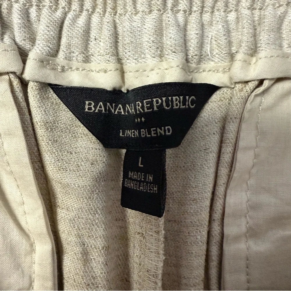 Banana Republic Linen Blend Oatmeal Wide Leg Pants – Size Large